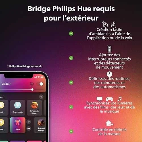 „Philips Hue“ | Šviesos juostelė | „Hue Baltas“ ir spalvų aplinka | 37,5 W | Baltas ir spalvota šviesa