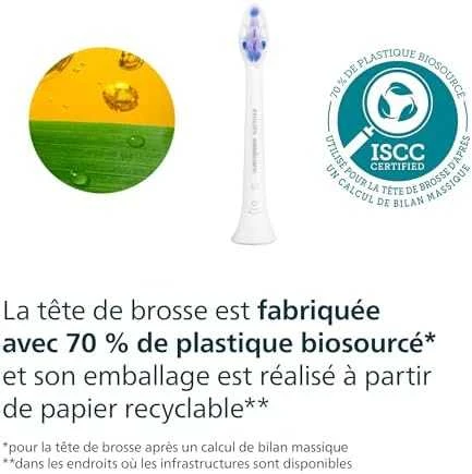 6 dalių šepetėlių galvučių pakuotė Philips Sonicare Sensitive HX6056/87, baltos spalvos