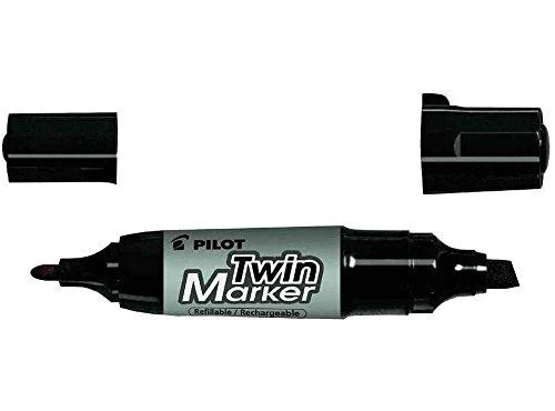 Pilot Pen Permanentinis dvipusis žymeklis Pultas TWIN JUMBO 1-3mm., 5-6 mm., juoda