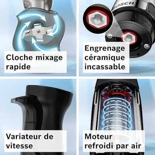 Bosch MSM6M673 Serija 6, Rankinis trintuvas, ErgoMaster, 1000 W, Nerūdijančio plieno