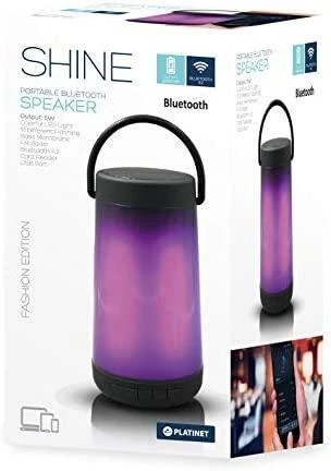 Bluetooth nešiojamas garsiakalbis Platinet (PMG15LED) (5W, RGB) juodas