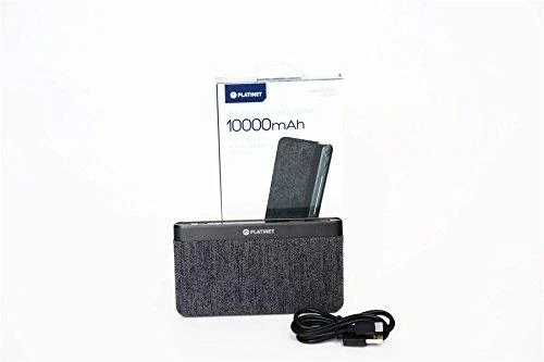 Platinet maitinimo blokas 10000mAh Audinys Braided LiPo 2.1A, tamsiai pilkas (44385)