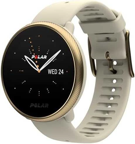 Išmanusis laikrodis Polar Ignite 3 Titanium, S-L dydžio, Juodos spalvos korpusas su rudos spalvos odiniu dirželiu (komplektacijoje papildomai juodos spalvos silikoninis dirželis)