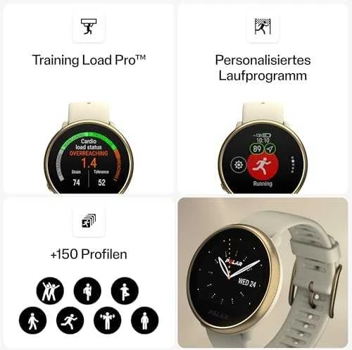 Išmanusis laikrodis Polar Ignite 3, S-L dydžio, Vario spalvos korpusas su rudos spalvos dirželiu