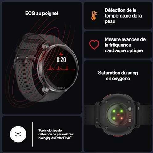 Išmanusis laikrodis Polar Vantage V3 S/L. Sidabrinės spalvos korpusas su melsvos spalvos dirželiu