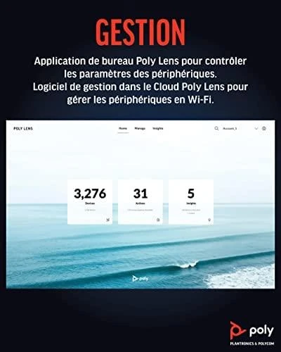 „Poly Studio R30“, garso / vaizdo USB juosta, su automatinio sekimo 120 laipsnių FOV 4K kamera, integruotu garsiakalbiu ir mikrofonu R30