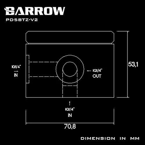 Barrow D5 pump housing, aliuminio – baltas