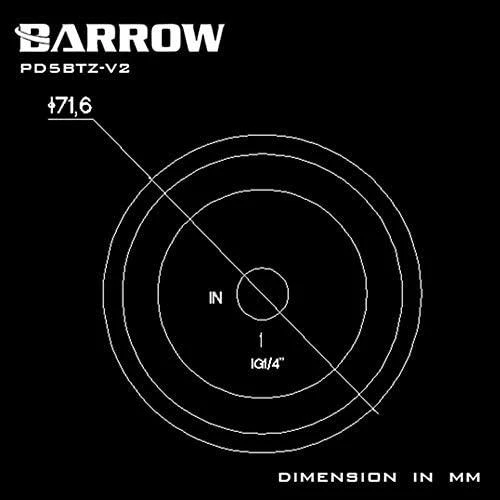 Barrow D5 pump housing, aliuminio – baltas