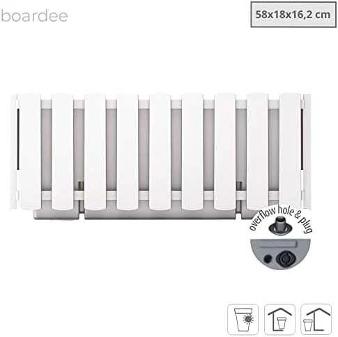 Gėlių vazonas Prosperplast Boardee Fencycase DDEF600-S449, baltas