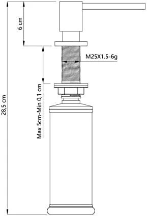 Kvadratinis dozatorius 500 ml quadron emma copper