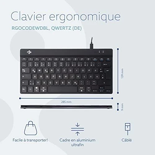 R Go Tools COMPACT BREAK Klaviatūra QWERTZ - DE Juodas su laidu