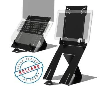 R Go Tools R-Go nešiojamojo kompiuterio ir planšetinio kompiuterio stovas, 10–22 colių, maks. 5kg, juodas, mažmeninės prekybos produktas