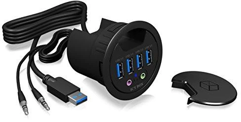 ICYBOX IB-HUB1403A Icy Box Desk Hub 4x USB 3.0, 1x garso įvestis, 1x garso išvestis