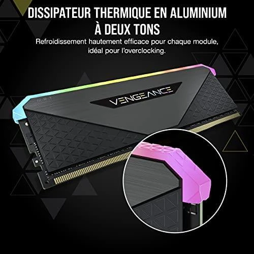 RAM Corsair Vengeance RGB RT atmintis, DDR4, 16 GB, 3200MHz, CL16 (CMN16GX4M2Z3200C16)