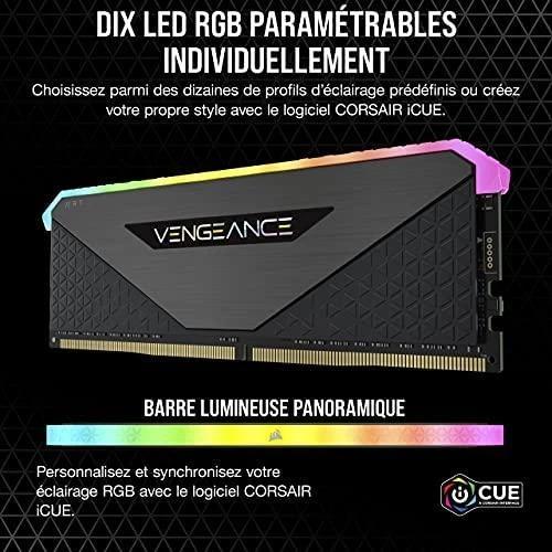 RAM Corsair Vengeance RGB RT atmintis, DDR4, 16 GB, 3200MHz, CL16 (CMN16GX4M2Z3200C16)