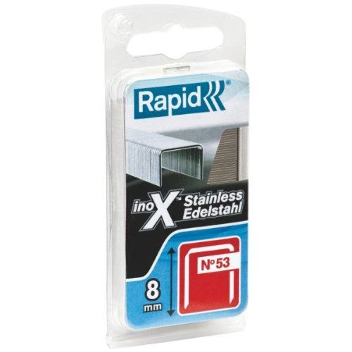 Kabės Rapid; 11,4x8 mm; 1080 vnt.; tipas 53; nerūdijančio plieno