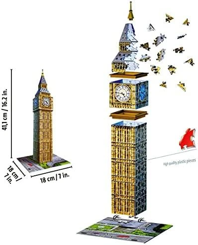 Ravensburger "3D" Dėlionė 216 vnt. - Vestminsterio laikrodžio bokštas (Big Ben)