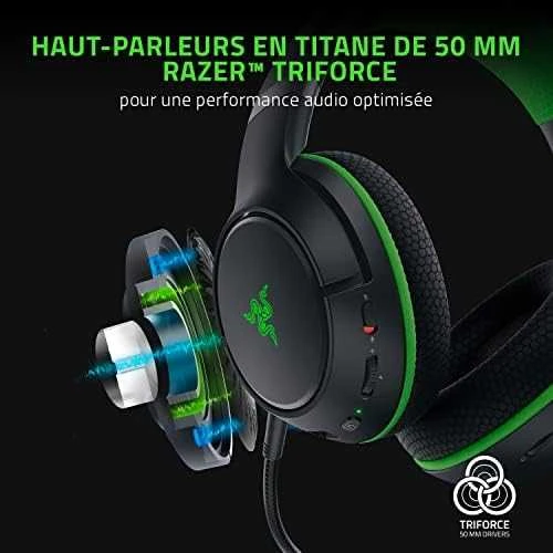 Belaidės žaidimų ausinės Razer Kaira Pro, skirtos Xbox Series X ir mobiliems Xbox žaidimams, Juodos spalvos