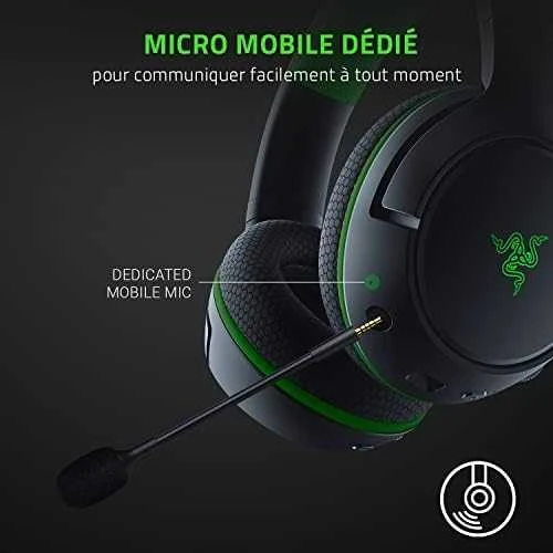 Belaidės žaidimų ausinės Razer Kaira Pro, skirtos Xbox Series X ir mobiliems Xbox žaidimams, Juodos spalvos