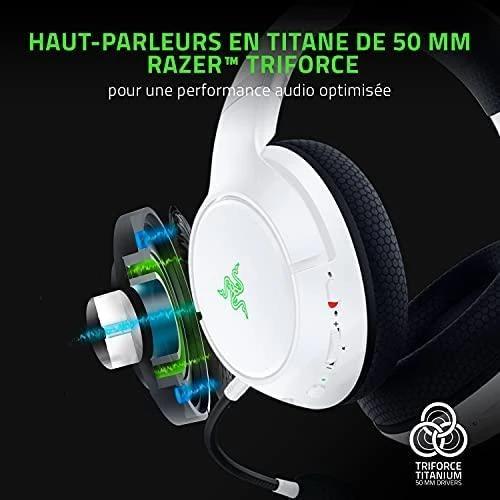 Belaidės Žaidimų Ausinės Razer Kaira Pro skirtos Xbox Series X ir mobiliems Xbox žaidimams, Baltos