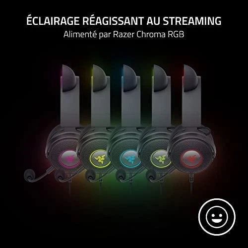 Razer Kraken V2 Pro ausinės su RGB spalvų apšvietimu
