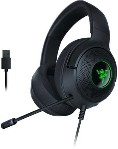Ultra-Lengvos PC Žaidimų Ausinės Razer Kraken V3 X, Juodos