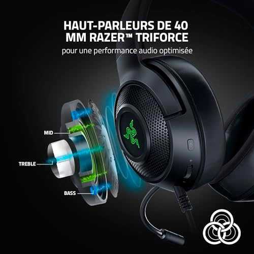 Ultra-Lengvos PC Žaidimų Ausinės Razer Kraken V3 X, Juodos