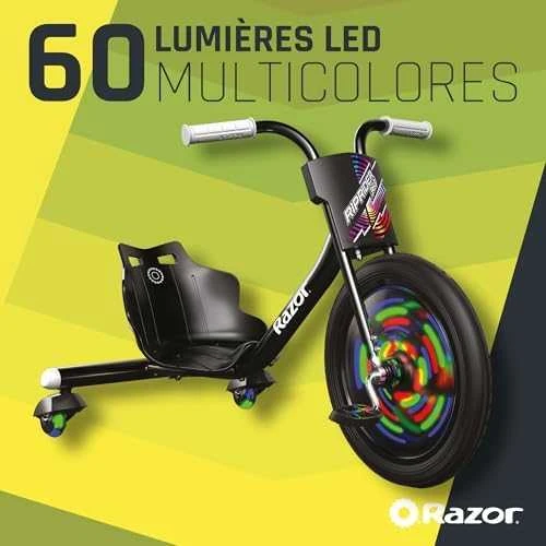 Triratis dviratis Razor RipRider 360 Lightshow, juodos spalvos