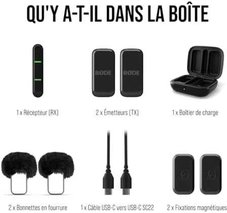 Rode Wireless Micro (USB-C, Juodas), modelis - WIMICROC, žema