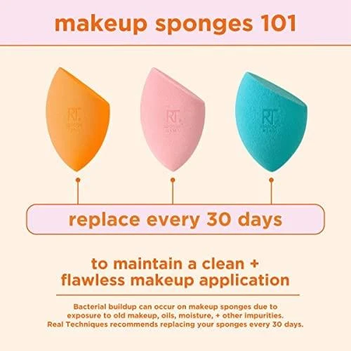 Real Techniques Miracle Complexion Sponge Applicator moterims, 4 vnt