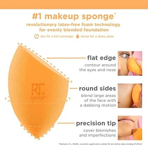 Real Techniques Miracle Complexion Sponge Applicator moterims, 4 vnt