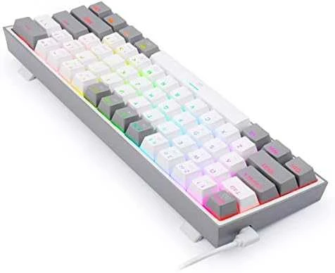 Klaviatūra žaidimams Redragon K617 Fizz RGB Redragon Mechaninė Raudona Switches su laidu mechaninė su pašvietimu balta ir-pilka