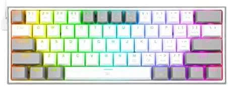 Klaviatūra žaidimams Redragon K617 Fizz RGB Redragon Mechaninė Raudona Switches su laidu mechaninė su pašvietimu balta ir-pilka