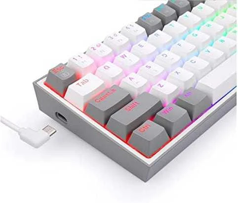 Klaviatūra žaidimams Redragon K617 Fizz RGB Redragon Mechaninė Raudona Switches su laidu mechaninė su pašvietimu balta ir-pilka