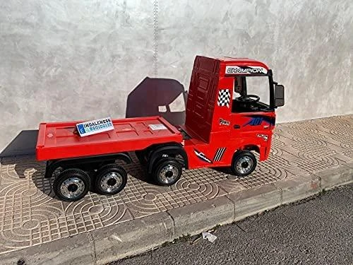 Lean Cars Raudona Mercedes Actros akumuliatorinė puspriekabė