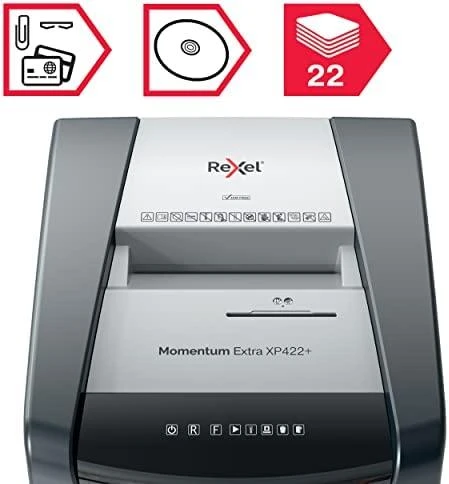 Rexel Momentum Extra XP422+ valdymo panelė ir funkcijos
