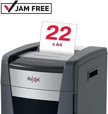 Rexel Momentum XP422+ dokumentų naikiklis su 22 lapų talpos indikacija