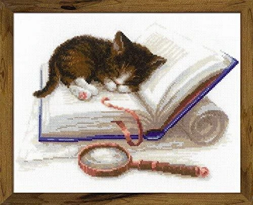 Kitten on the Book siuvinėjimo rinkinys iš RIOLIS Nr.: 1725