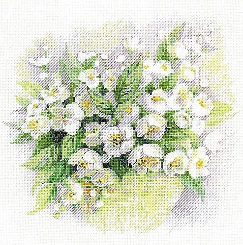 RIOLIS – Create It Yourself – Siuvinėjimo rinkinys „Jazminai“ 1467 (30x30 cm)
