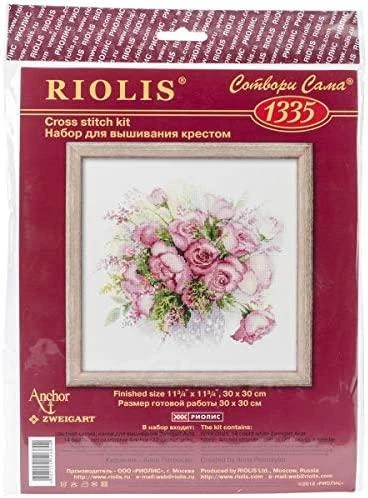 RIOLIS – Create It Yourself – Siuvinėjimo rinkinys „Pastelinės rožės“ 1335 (30x30 cm)