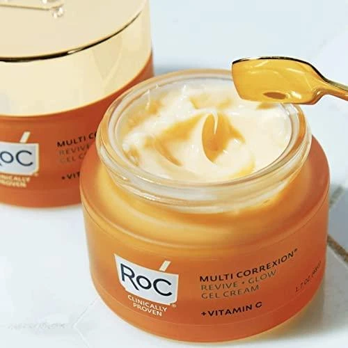 ROC Multi Correxion Revive & Glow Gel Kreminis spindesio suteikiantis gelinis kremas veidui, 50 ml