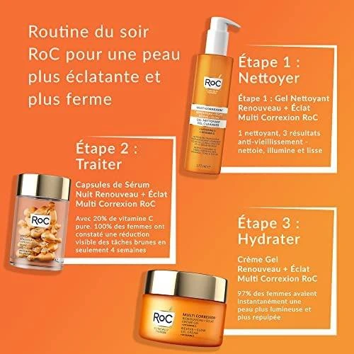 ROC Multi Correxion Revive & Glow Gel Kreminis spindesio suteikiantis gelinis kremas veidui, 50 ml