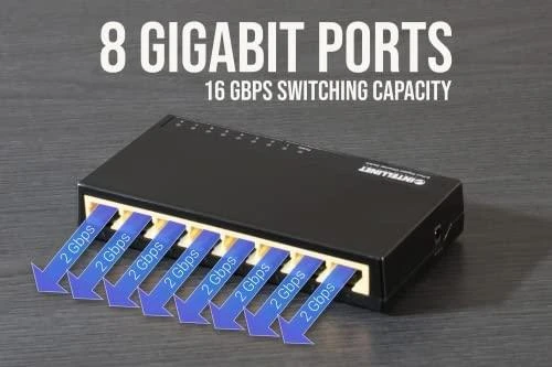 Šakotuvas Intellinet 561754 Switch 8p Gigabit, desktop