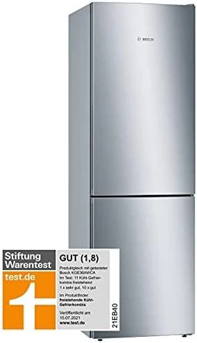 Šaldytuvas Bosch KGE36AICA, Sidabrinės spalvos