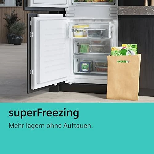Siemens KF96RSBEA side-by-side šaldytuvas Freestanding 572 L Juodas