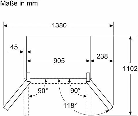Siemens KF96RSBEA side-by-side šaldytuvas Freestanding 572 L Juodas