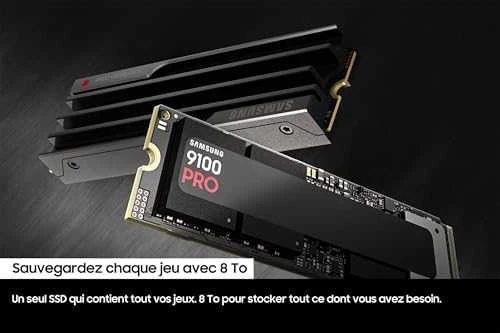 Samsung SSD | 9100 PRO With Heatsink | 8000 GB | SSD form factor M.2 2280 | Solid-state drive sąsaja PCIe 5.0 x4, NVMe 2.0 | Skaitymo greitis 14800 MB/s | Rašymo greitis 13400 MB/s