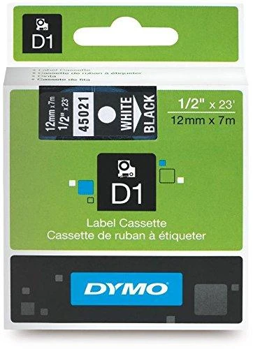 Juostelė DYMO D1 12mm x 7m, vinilinė, balta ant juodo / S0720610 45021