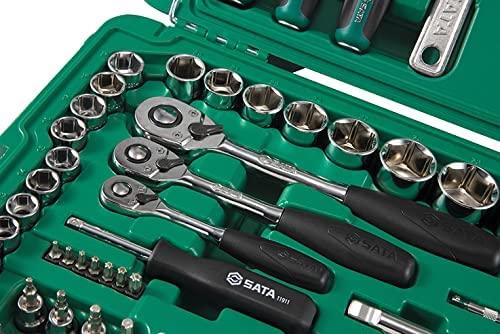 SATA Rinkinys KLUCZY 124el 1/4" 3/8" 1/2"WALIZKA