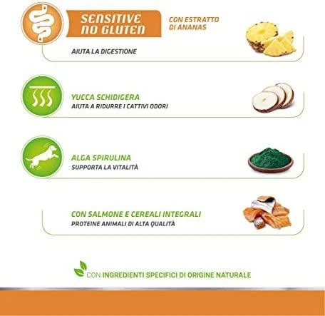 Natural Trainer ADULT DOG SENSITIVE be gliuteno MINI su lašiša 7kg